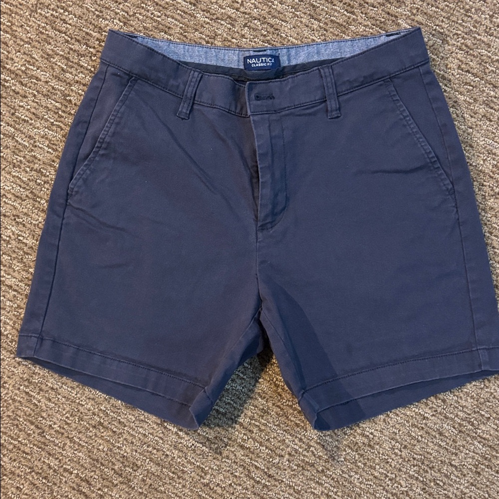 Nautica Men's Black Flat Front Shorts